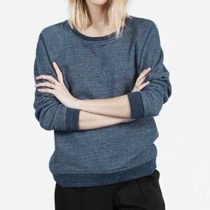 Everlane heather navy French terry pullover sweatshirt